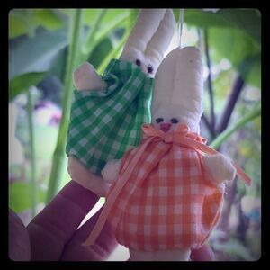 Vintage hand crafted pair of Easter ornaments